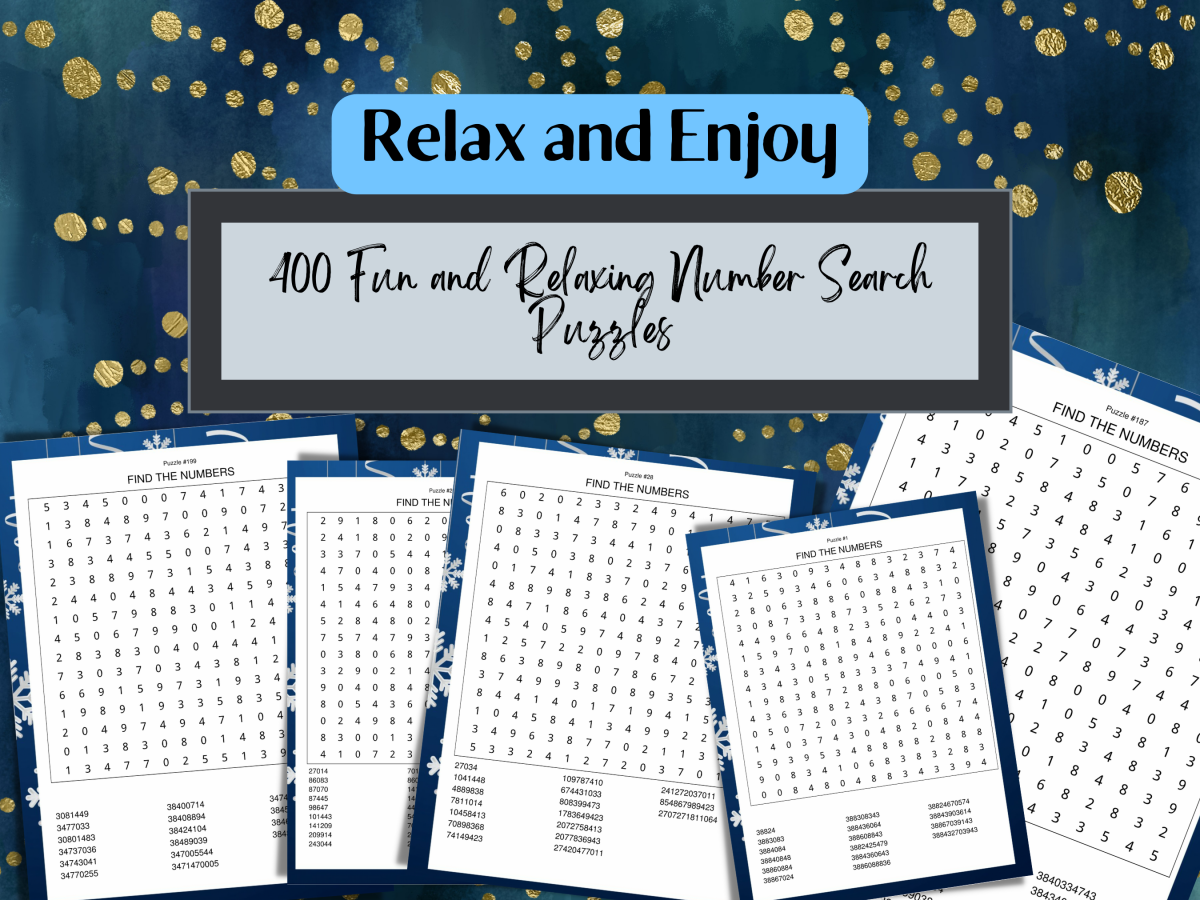 400 Fun and Relaxing Number Search Puzzles